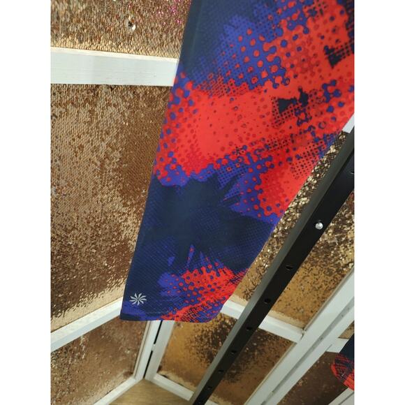 Athleta Leggings Medium Electro Sonar Retro Capri Cropped Yoga Gym Train Running - Picture 3 of 13